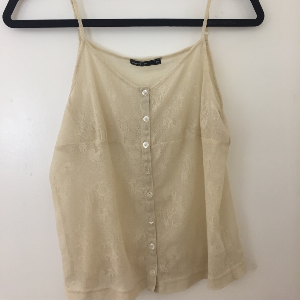 Nude sheer tank top